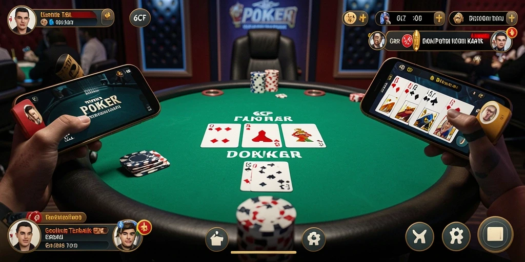 Tangkapan layar gameplay 6CF menampilkan aksi seru permainan Poker.