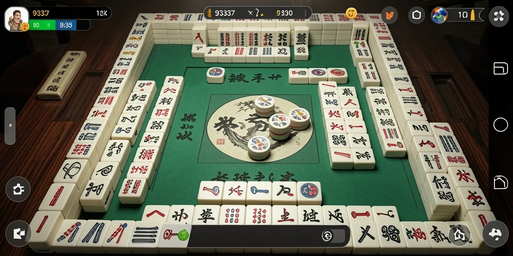 Tampilan gameplay menantang dalam 93337 dengan grafis Mahjong yang menarik.