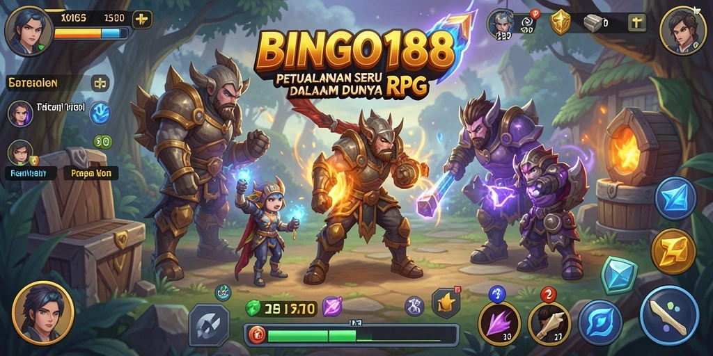 Tampilan gameplay seru dengan karakter RPG di BINGO188.