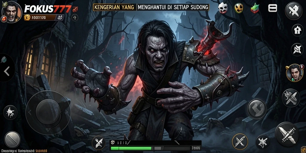 Screenshot dari gameplay menegangkan FOKUS777.
