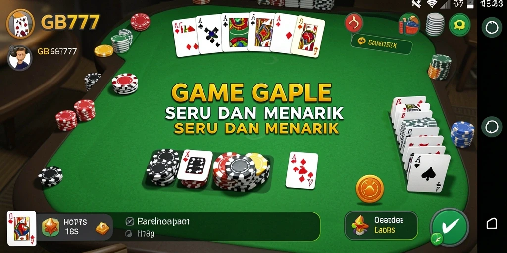 Tampilan gameplay seru Gaple di GB777 yang mengasyikkan.