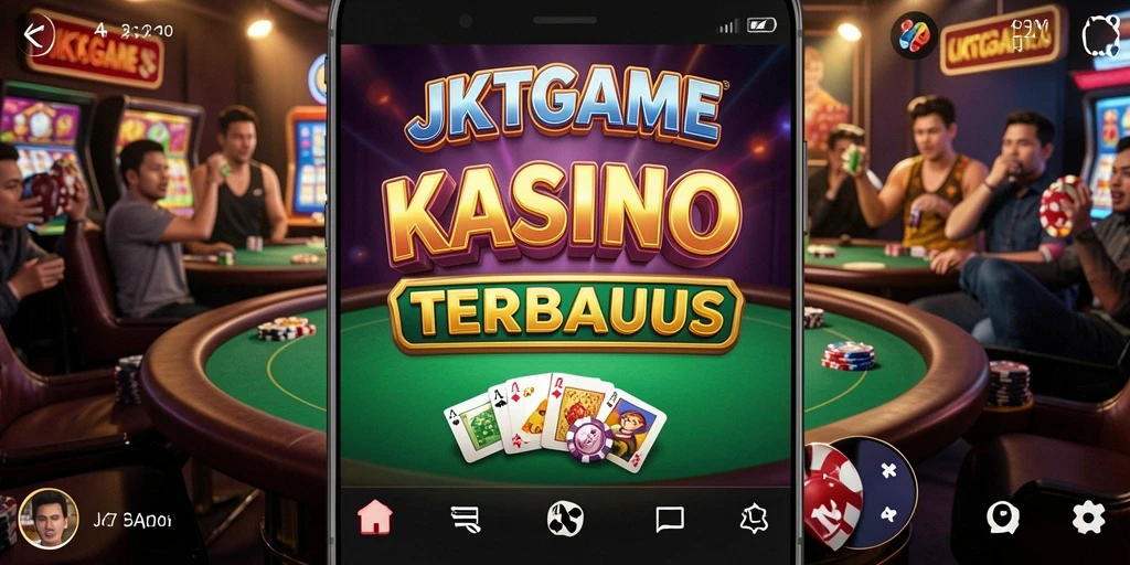 Screenshot JKTGAME menampilkan dealer langsung dan interaksi pemain dalam permainan kasino.