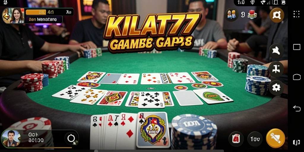 Screenshot gameplay KILAT77 yang menampilkan suasana bermain Gaple yang seru dan interaktif.