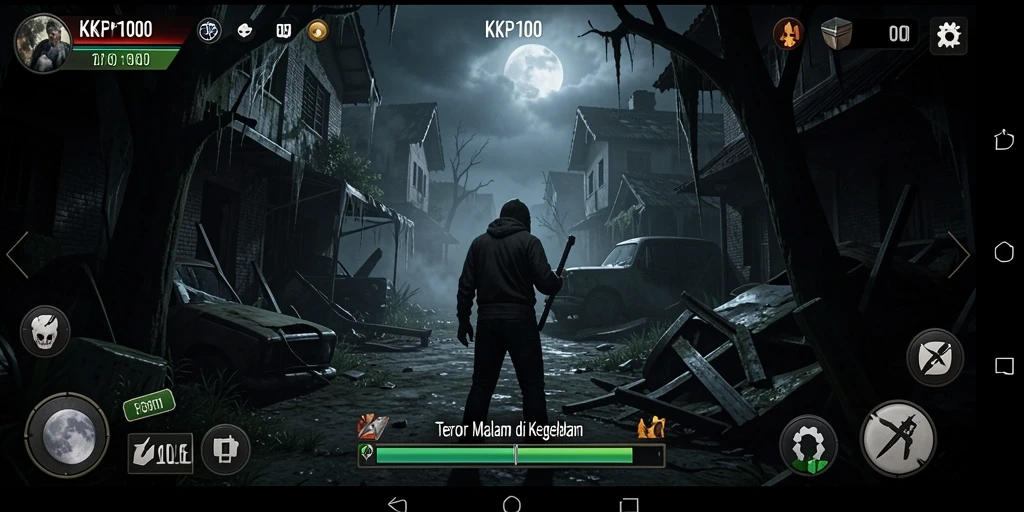Screenshot menunjukkan momen mencekam dalam gameplay KPK100.