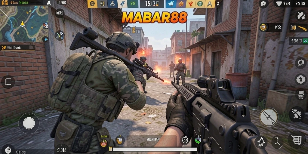 Screenshot menunjukkan aksi seru dalam gameplay FPS.