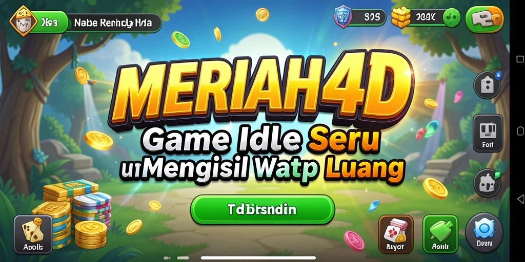 Screenshot menunjukkan gameplay santai MERIAH4D dengan karakter dan sumber daya.