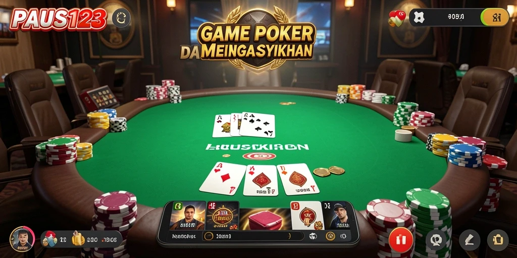 Gameplay mendebarkan dalam aplikasi poker PAUS123.