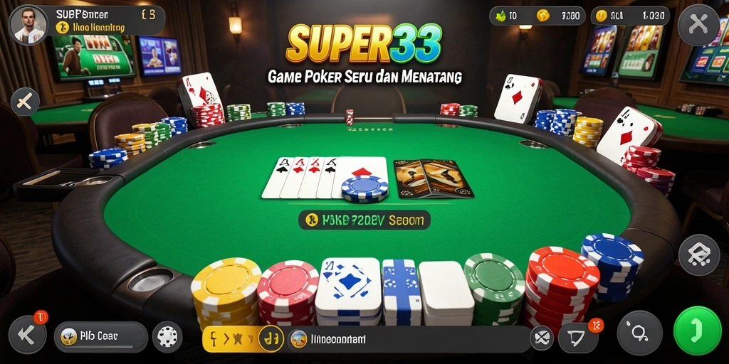 Tampilan menarik gameplay Poker di SUPER33 dengan aksi yang mendebarkan.
