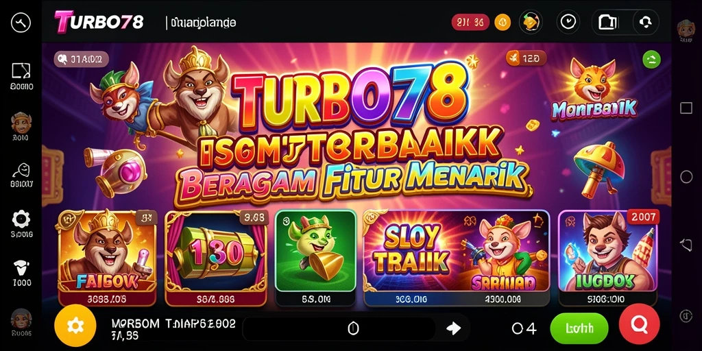 Tampilan menarik dari gameplay Slot TURBO78 yang penuh warna.
