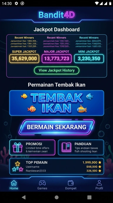 Halaman unduh aplikasi dengan informasi versi dan ukuran file bandit4d.
